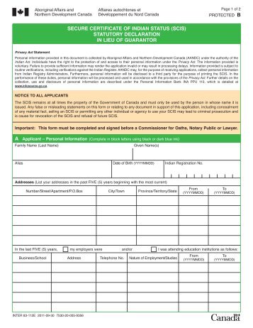 statutory declaration in lieu of guarantor